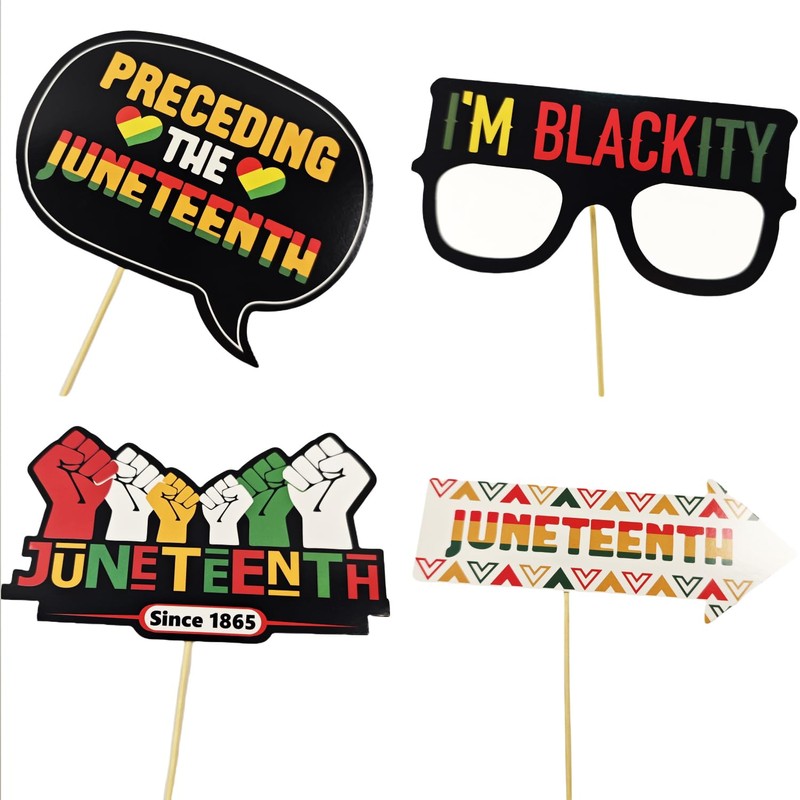 Juneteenth Photo Booth Props, 1865 Freedom Day Selfie Accessories, 25