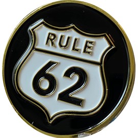 Rule 62 AA Medallion Black White Color Road Sign Sobriety Chip