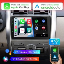 9 Inch QLED Android Car Radio Auto Screen for Toyota Corolla 2009-2013 with BT/GPS/WiFi/SWC/DSP/AM/FMColor: Black