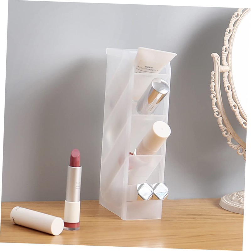 TEHAUX 2pcs Multifunctional Desktop Organizer for Cosmetics and Stationery Transparent