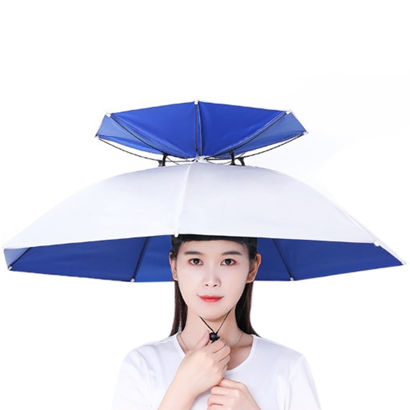 Fishing Hats Double Rainy Umbrella Anti UV Rainproof Sun Protection