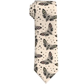 CVFGHJOKC Gothic Moth Men'S Ties 3.1" Classic Silk Mens Neckties Novelty Soft Neck Tie For Formal Business Ties Wedding Party Groomsmen