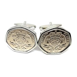 Premium 2006 19th wedding Anniversary 110 year birthday/Anniversary 2006 20p Coin cufflinks SLV