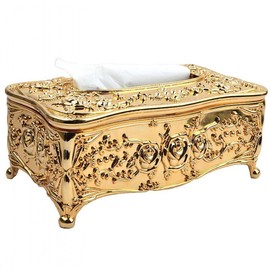 Luxurious Rose Tissue Box Acrylic Holder Cover Luxurious Elegant Design Tissue Holders Paper Holder Napkin Holder for Home Toilet Bath (Gold)