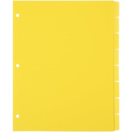 8 Tab Yellow Binder Dividers for 3 Ring Binders 8.5 x 11 Inch Binder Dividers with 3 Hole Punched Page Dividers Sturdy Binder Index Dividers for School (Yellow)