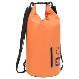 Udorich Waterproof PVC Dry Bag with Zipper, 7.9 Gallon Capacity, Lightweight and Durable, for Outdoor Activities, Orange and Black