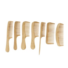 FOMIYES Bamboo Styling Comb Set Hairbrush 7pcs Mixed Style for Men Women Boys and Girls Hairbrush Tail Comb Tooth Comb Wooden Hairbrush Set for Salon Barber