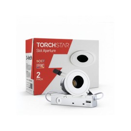 TORCHSTAR 3 Inch 5CCT LED Slot Aperture Recessed Lights with J-Box, 35° Ultra-Narrow Trim Recessed Ceiling Spotlight, IC Rated, Dimmable, Anti-Glare, CRI 90, 2700-5000K, ETL FCC, Pack of 2