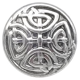 Goldgöre Pack of 5 Celtic Silver Metal Buttons 25mm with Eyelet Sewing for Clothing and Accessories