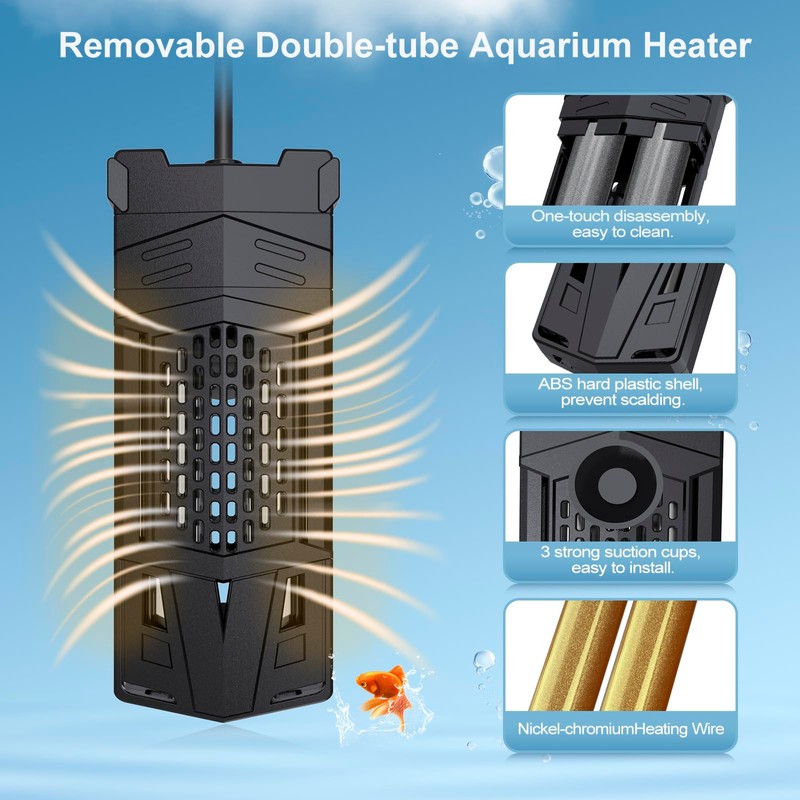 HiTauing Aquarium Heater, Upgrade AP01 300W/500W/800W/1000W Fish Tank Heater with