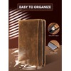 Carpetene Genuine Leather Portfolio, Professional Padfolio Binder Organizer with Zipper,