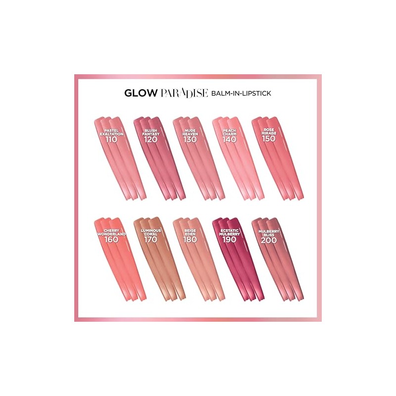 L'Oreal Paris Glow Paradise Hydrating Balm-in-Lipstick Bálsamo acolchado con extracto