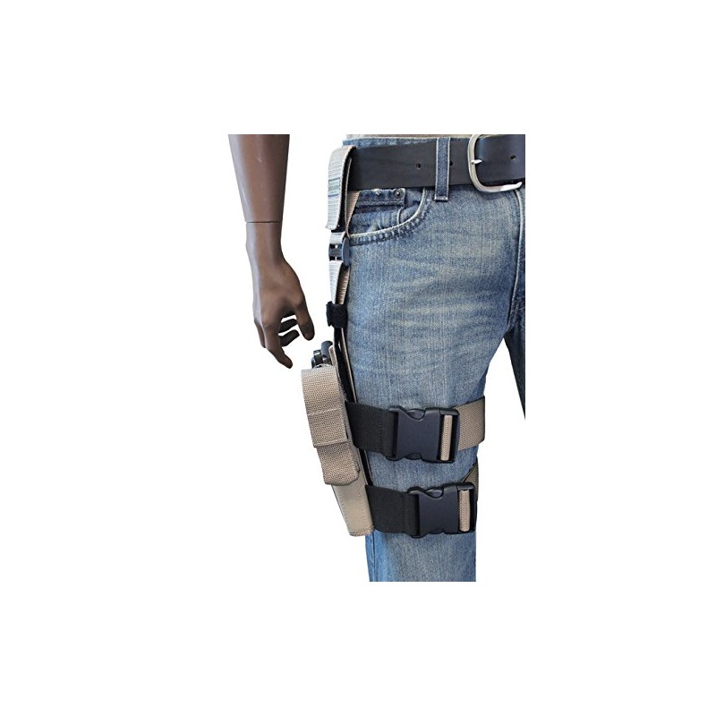 Barsony New Desert Sand Tactical Drop Leg Holster for Springfield