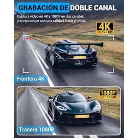 VISAUTO C30 Dashcam para Auto 4K,Camara para Carro WiFi GPS, Camara Automóvil con Visión Nocturna, Tarjeta de 64 GB, Sensor G, Monitor de Aparcamiento