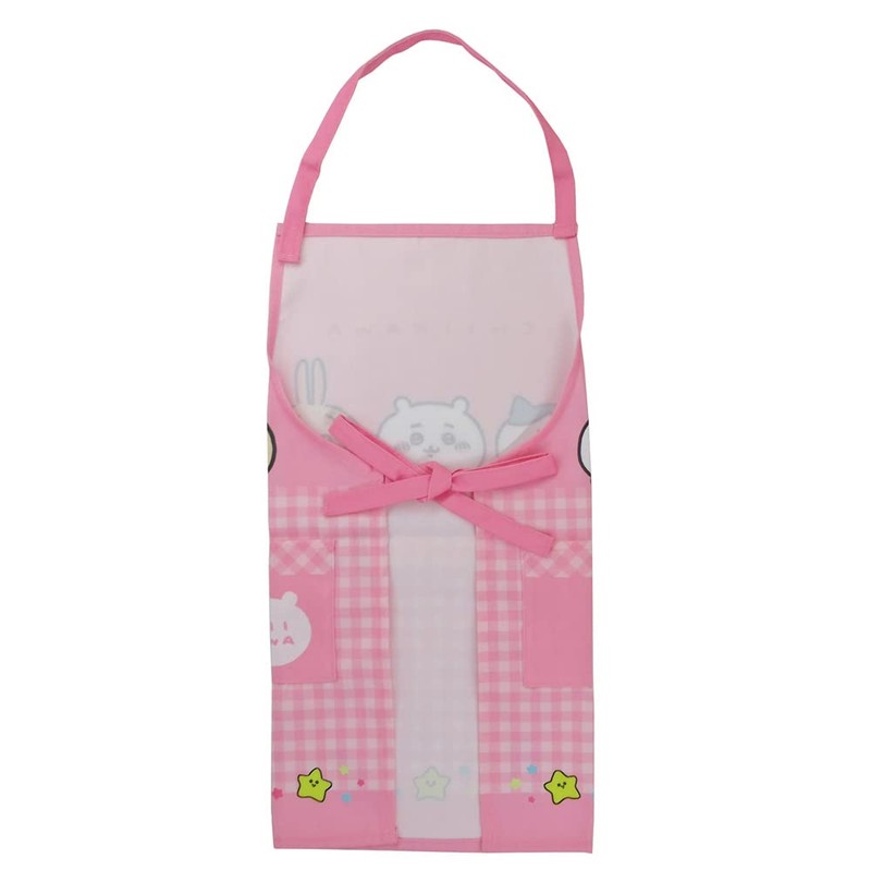 Chiikawa Children's Apron, 43.3 inches (110 cm), Pink, Rabbit, Bee