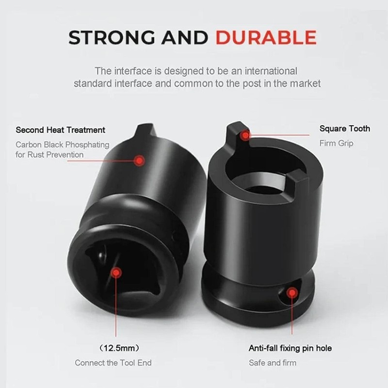 Opemg 1Pc Black Angle Grinder Socket Wrench Forged Socket Pressure