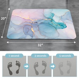 Gibelle Bath Mat Rug Set 2 Piece, Super Absorbent Quick Dry Bathroom Rug Set, Non Slip Rubber Backed Bathroom Floor Mat for Tub Shower Sink (20"x32"+20"x32", Blue Pink)