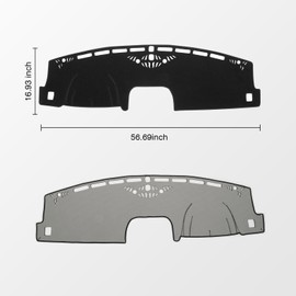 KUST Black Dash Cover for Ford Maverick 2022-2024 2025 2026 (Hybrid)(XL, XLT, Lariat) Polyester Dashboard Cover Non-Slip Center Interior Accessories for Maverick Sunshade No Glare