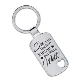 Lieblingsmensch Keyring Model: Du bist meine kleine perfekte Welt., Cut out heart, Keyring