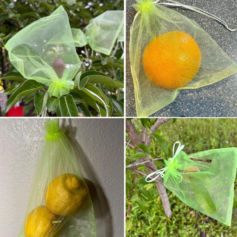 60 Pcs 5.9''×7.8'' Drawstring Fruit Netting Bags, Reusable Garden Netting