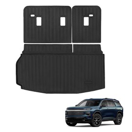 Sze Cargo Mat with Backrest Mats for 2024 2025 Chevy Traverse Trunk Mat TPE Seats Back Mat All Weather Cargo Liner for Chevy Traverse Accessories (Cargo Mat+Backrest Mat)