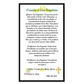 Gifts by Lulee, LLC Oracion a San Cayetano para la Buena Suerte y Encontrar Empleo tarjeta De Rezo Bendecida Por Su Santidad Francisco