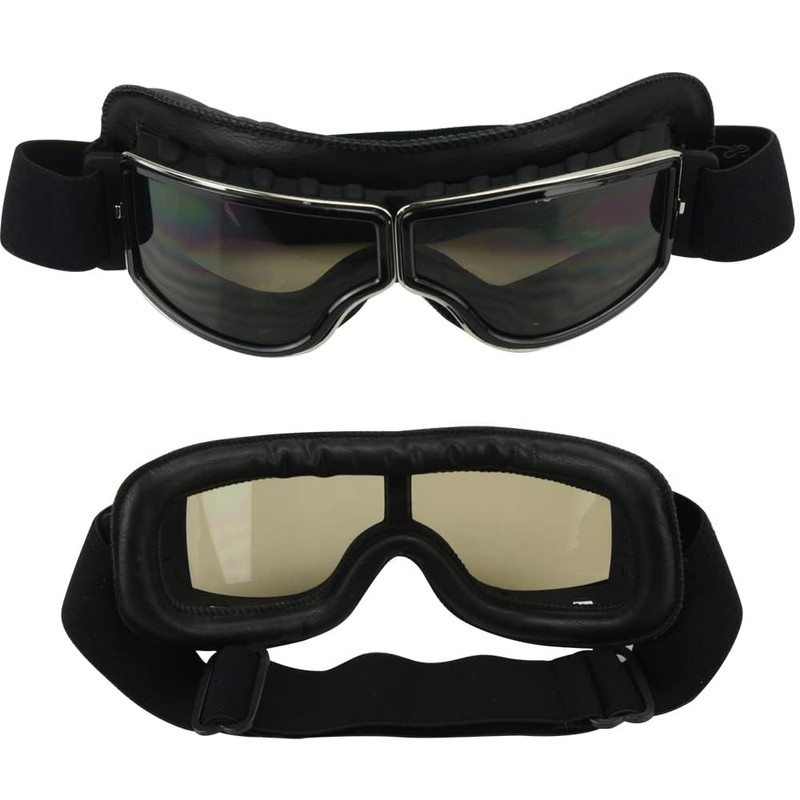 PXLAATY Motorcycle Goggles, Motorcycle Goggles, Windproof, Protective Glasses, Classic (Black