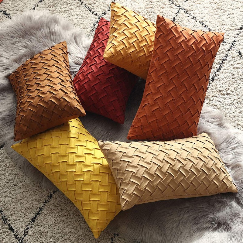 vctops Boho Basket Weave Pattern Decorative Throw Pillow Cover Super
