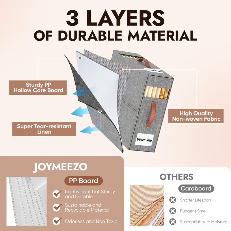 Joymeezo 6 Pack Bed Sheet Organizers and Storage(King &Queen Size)