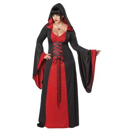 California Costumes Plus-Size Deluxe Hooded Robe, Red/Black, 2X-Large