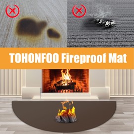 Hearth Rugs for Fireplaces Fire Resistant, 42 x 24 inch Fireproof Fireplace Mat Hearth Rug, Hearth Pads for Wood Stove Fireplace Indoor Outdoor, Protect Floors Carpets from Sparks Embers-Brown, 1mm