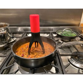 Uutensil Stirr - The Unique Automatic Pan Stirrer - With LED Speed Indicator, Red