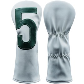 Gbourly - Funda de piel sintética para cabeza híbrida y madera de calle con etiqueta de número grande