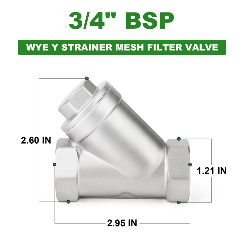 TAISHER 1PCS 304 Stainless Steel 3/4" BSP Female WYE Y