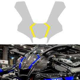 Awonderful Motorcycle Fairing Head Stickers Decals-Motorcycle Vinyl Sticker Compatible with Yamaha YZF R1 2020-2024 (Yellow)