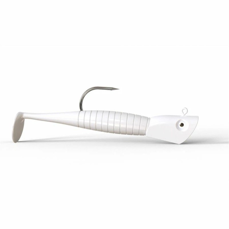 Dynamic Lures Micro Paddle Tail Swimbait, MICRO ATTACK (White) 1.5"