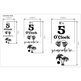 It's 5 o'clock Somewhere Funny Quote Vinyl Decal Sticker Poster for Home Room Bar Restaurant Wall Fridge Laptop Interior Decor More Sizes & Colors by Imagnt Studio USA (Royal Blue, 28 inches)