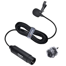 XLR Pin Microphone COMICA V02C XLR Clip Microphone Unidirectional Lavalier Microphone 48V Phantom Power Supply Video Microphone for Canon Sony Panasonic Camcorder Microphone ZOOM H4n H5 H6 Tascam DR