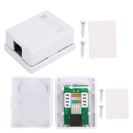 zalati Junction Box 2pcs Cat6 RJ45 Keystone Jack Surface Mount Box 1-Port Comes Screws Compatible with Cat6/Cat5e/Cat5 UTP Stranded Network Cables