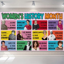Womens History Month Decorations, Womens History Month Banner Backdrop for Women History Party Decorations