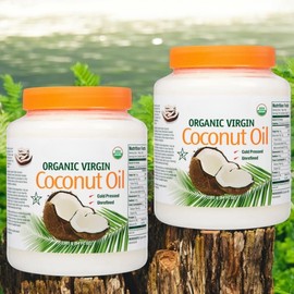Organic Virgin Coconut Oil, 2 Pack (84 fl oz Each) – USDA Organic, Cold Pressed, Unrefined, Chemical-Free, Bulk Size