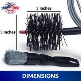 Pellet Stove Vent Cleaning Kit | 3" by 3.5" Bristle Head | Extra Length 10 Feet Long | Chimney Sweep Kit for Wood Pellet Stove Pipes | Extra Flexible Cleaning Brush by The FryOilSaver Co. | B67C |