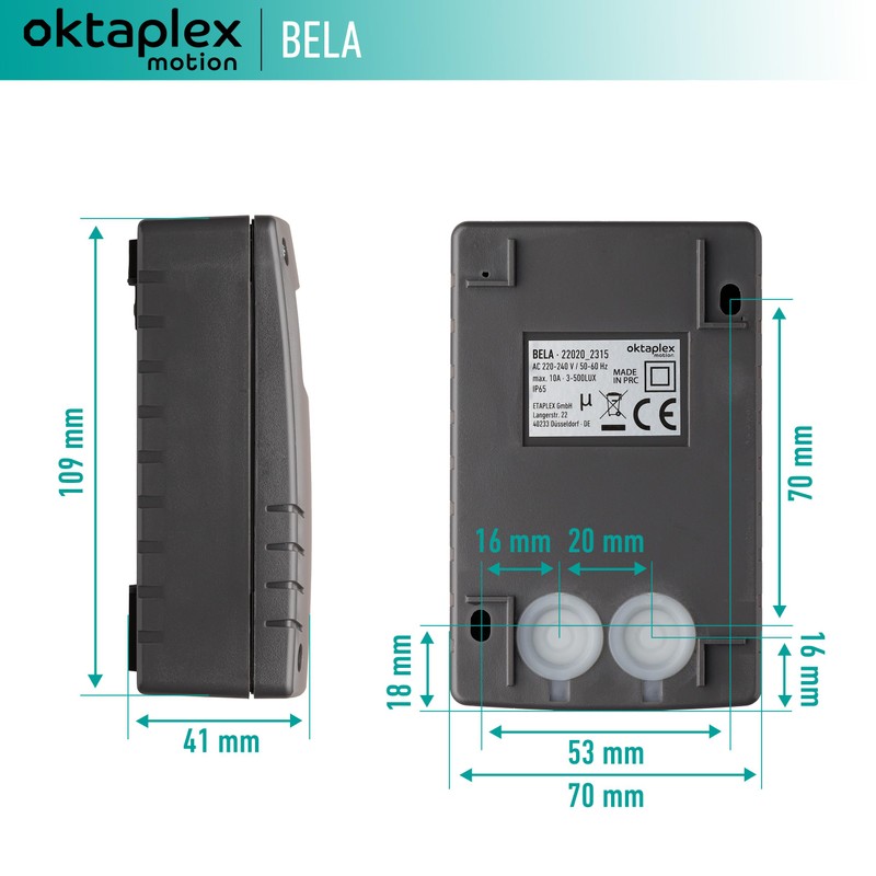 Oktaplex Bela Twilight Switch Outdoor with Off Timer IP65 230