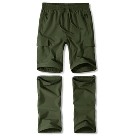 Boys Scout Pants Youth Zip Off Hiking Pants Kids Outdoor Size 6-8 Quick Dry Zipper Pockets UV Protection Adjust Waist Lightweight Army Green XS