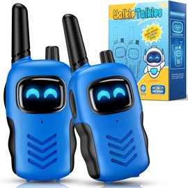 Walkie Talkies Gifts Toys for Kids: Kid Walkies, Blue Silicone Communication Toys for 3-7 Year Old Boys, Ideal for Outdoor Games - color: Blue Black