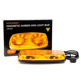 VULCAN Magnetic Amber LED Mini Light Bar - Class 2 - for Oversize Loads, Trucks, Trailers, SUVs, and Pilot Cars