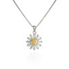 Kakikaki 925 Sterling Silver Sparkly Cute Daisy Flower Pendant Necklace