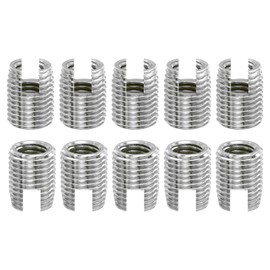 QUARKZMAN Self Tapping Thread Inserts, 5 Pieces Female Thread M10-1.5 Male Thread M14x18 303 Stainless Steel Slots Thread Repair Inserts Nuts