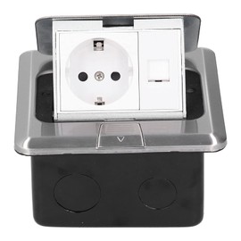 Indoor Floor Socket, Waterproof Built-in Socket, Kitchen, Retractable Floor Socket, Floor Socket, 1 Socket + 1 Ethernet, for Floor Installation Kitchen Island Office Patio Arbei