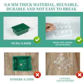 10 Pack 120 Cells Seed Starter Trays with Ventilation Holes - Reusable Seedling Starter Kit for Vegetables, Herbs, Flowers - Indoor Gardening, Plant Germination & Seed Starting (Green)